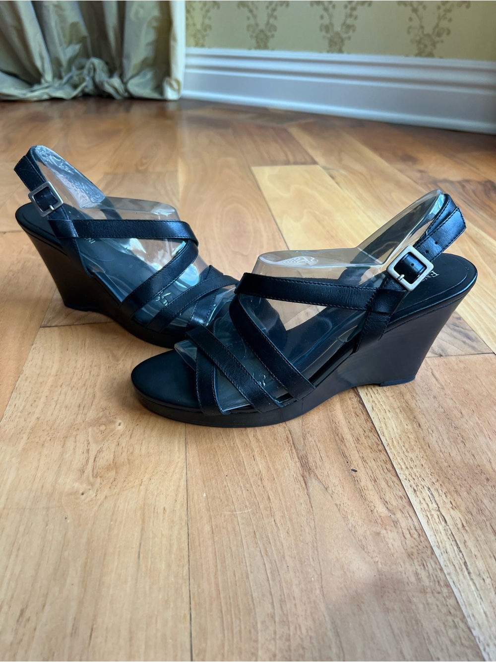 Women’s Size 8 Black Enzo Angiolini Wedge Sandals